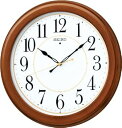 【中古】セイコークロックSeiko Clock 掛け時計 電波 アナログ 木枠 茶 木地 KX388B