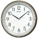 【中古】セイコークロックSeiko Clock 掛け時計 自動点灯 電波 アナログ 夜でも見える 茶 メタリック KX203B