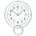 【中古】セイコークロックSeiko Clock 掛け時計 電波 アナログ 飾り振り子 白 PH205W SEIKO