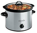 【中古】Crock-Pot SCR300-SS 小型 3クォート ラウンド 手動 スロークッカー ステンレススチール ブラック