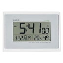 【中古】CASIOカシオ 置き時計 電波 デジタル 生活環境 温度 湿度 カレンダー 表示 置き掛け兼用 ホワイト IDL-100J-7JF 18×26×3.5cm