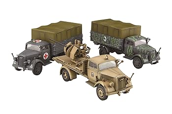 【中古】フジミ模型 1/72 ミリタリーシリーズ No.21 ドイツ軍 3tトラック迷彩塗装/救護車/対空機銃搭載 プラモデル ML21