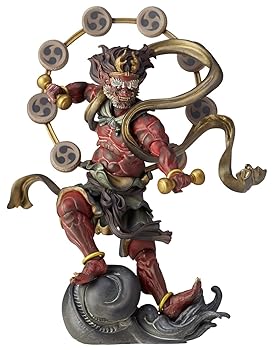 【中古】タケヤ式自在置物 雷神 赤 全高約140mm PVC&ABS製 塗装済み可動フィギュア