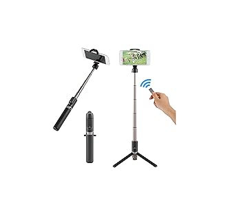 【中古】ベルボン Velbon スマホ三脚 自撮り棒 Colemanコールマン セルフィースタンド ブラック OTH-AB402BK ワイヤレスリモコン iPh...