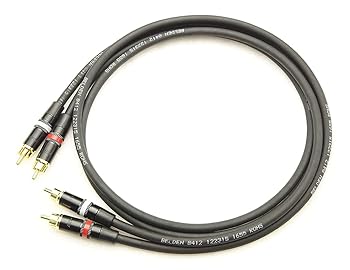 【中古】BELDEN 8412 RCA 赤白ライン 4色 2本ペアケーブル ケーブルカラー: 1.5m, 黒