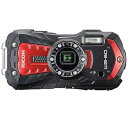 【中古】RICOH WG-60 レッド 本格防水デジタルカメラ 14メートル防水 耐衝撃 防塵 耐寒 1600万画素 水中専用マーメードモード搭載 仕事に使える...