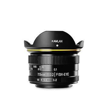 【中古】国内正規品 KAMLAN 交換レンズ 単焦点魚眼レンズ 7.5mm F3.2 マイクロフォーサーズ用 フィッシュアイ 国内 KAM0001