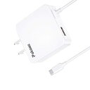 【中古】Pokaas USB充電器 type-c充電器 ACアダプター Type-Cケーブル一体型 急速充電器 折畳式プラグ コンセント 互換電源ACアダプター...
