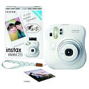 【中古】富士フイルムFUJIFILM インスタントカメラ チェキ instax mini 25 ホワイト INS MINI 25 WT N