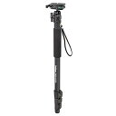 【中古】Velbon 一脚 RUP-V43D 4段 レバーロック 脚径29mm 中型 自由雲台 DIN規格クイックシュー対応 アルミ脚 372086