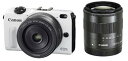 【中古】Canon ミラーレス一眼カメラ EOS M2 ダブルレンズキットホワイト EF-M18-55mm F3.5-5.6 IS STM EF-M22mm F...