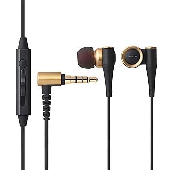 【中古】エレコム ハイレゾ対応 ステレオイヤホンマイク付 カナルタイプ 9.8mmドライバ CH1000 ゴールド EHP-CH1000SGD