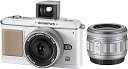 【中古】OLYMPUS ミラーレス一眼 E-P1 ツインレンズキット ホワイト E-P1 TKIT-WHT