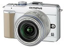 【中古】OLYMPUS ミラーレス一眼 PEN E-PL1レンズキット ホワイト E-PL1 LKIT WHT