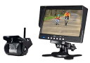 【中古】トラック、バス、重機対応 ワイヤレス バックカメラ セット 12/24V ガイドライン表示対応 7インチ 液晶モニター搭載 無線/有線両方対応