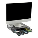 【中古】Mind Reader ' Perch ' PCノートパソコンモニタスタンドiMacとデスクオーガナイザー MONSTA3DMESH-BLK