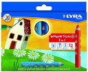 【中古】リラ LYRA 文具 色鉛筆 三角グリップ クレヨン 水彩色鉛筆 美しい発色 グルーヴトリプルワン 12色セット(3)