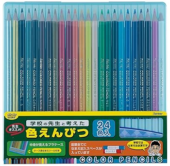 【中古】レイメイ藤井 色鉛筆 24色 先生 ブルー RE141