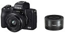 【中古】Canon ミラーレス一眼カメラ EOS Kiss M ダブルレンズキット ブラック EOSKISSMBK-WLK