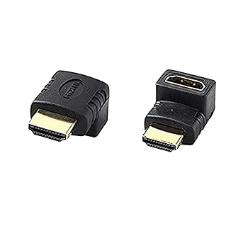 【中古】HDMIケーブル変換アダプタ オス/メス 90度+HDMIアダプタ270度L型下+上 2 pc set