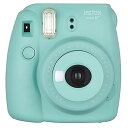 【中古】FUJIFILM インスタントカメラ チェキ instax mini8プラス 接写レンズ・純正ハンドストラップ ミント INS MINI 8P MINT
