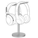 【中古】Geekria ヘッドホンスタンド アルミ製 ヘッドホンハンガー 銀色