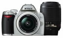 【中古】Nikon デジタル一眼レフカメラ D40 ダブルズームキットII シルバー D40SWZII(2)