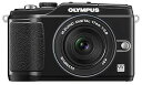 【中古】OLYMPUS ミラーレス一眼 E-PL2 パンケーキレンズキット ブラック E-PL2 PKIT BLK