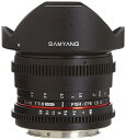【中古】Samyang Cine SYHD8MV-C HD 8mm t/3.8 魚眼レンズ クリック無し絞りと取り外し可能なフード Canon用