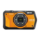 【中古】RICOH WG-6 オレンジ 本格防水カメラ 20メートル防水 耐衝撃 防塵 耐寒 2000万画素 4K動画対応 高性能GPS内蔵 水中専用マーメード...