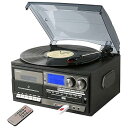 【中古】とうしょう 多機能 レコードプレーヤー コンパクト AM/FMラジオ ワイドFM対応 録音機能 再生機能 USB/SD CD カセットテープ グレー T...