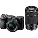 【中古】SONYソニー APS-C ミラーレス一眼カメラ α6400 ダブルズームレンズキットレンズ:SELP1650+SEL55210 ブラック ILCE-6...