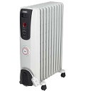 【中古】De'Longhi デロンギ オイルヒーター H771015EFSN-BK 電気ヒーター ゼロ風暖房 静音 乾燥しにくい 表面温度約80℃ 24時間タイ...