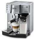 【中古】デロンギDeLonghiエスプレッソ・カプチーノメーカー ミルク泡立て自動 EC860M シルバー×ブラック 4カップ以下