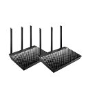 【中古】ASUS WiFi 無線 ルーター 1300+600Mbps デュアルバンドメッシュ RT-AC67U 2 パック 3階建 / 4LDK PS5/Nintendo Switch/iPhone/android 対応(2)