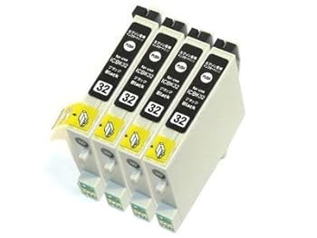 【中古】EPSON エプソン ICBK32互換 インクカートリッジ 4個セット ブラック