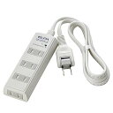 【中古】エルパ ELPA コード付タップ 雷ガード コンセント 延長コード 耐雷 4個口 2m 白 スイングプラグ WBT-4020SBNW