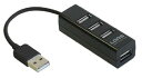 【中古】Digio2 ケーブル一体型4ポートUSB2.0ハブ ケーブル長15cm ブラック UH-2304NBK
