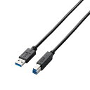 【中古】エレコム USBケーブル B USB3.0 USB A オス to USB B オス スタンダード 3m ブラック USB3-AB30BK