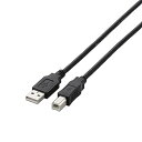 【中古】エレコム USBケーブル B USB2.0 USB A オス to USB B オス 5m ブラック U2C-BN50BK