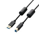 【中古】エレコム オーディオ USBケーブル テレビ用 USB3.0 A-B フェライトコア付 ノイズ低減 1m DH-AB3F10BK