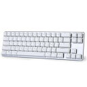 【中古】Qisan ゲームメカニカル式キーボード 68キー OUTEMU青軸 白いキーのキャップと銀色プレート