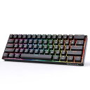 【中古】DIERYA DK61E 60%メカニカルゲームキーボード RGBバックライト有線PBTキーボード 防水 Type-C ミニ コンパクト 61キー コン...