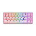 【中古】EPOMAKER Sakura 87キー RGB 有線メカニカルキーボード アクリル半透明ケース PBTプリンキーキャップ ゲーム/Mac/Win用 ガ...