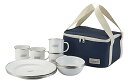 【中古】コールマンColeman 食器セット エナメルディッシュウェアセット 4人分 収納ケース付 2000032362