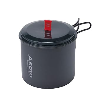 【中古】ソトSOTO クッカー ポット 容量1000ml 軽量 コンパクト アルミニウム 樹脂製フタ 収納ケース アウトドア 登山 トレッキング キャンプ ソロ デュ