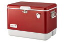 【中古】コールマンColeman クーラーボックス 120thアニバーサリー スチールベルトクーラー 54QT 約51L 保冷力4日 レッド