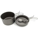 【中古】キャンプ クッカーセット 1-2人のためのキャンプ調理器具キットのためのキャンプのバックパッキングのためのステンレス鋼が付いている鍋の鍋の鍋