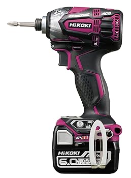 【中古】HIKOKI(ハイコーキ) 14.4V 充電式 インパクトドライバ フレアレッド 蓄電池2個・充電器・ケー..