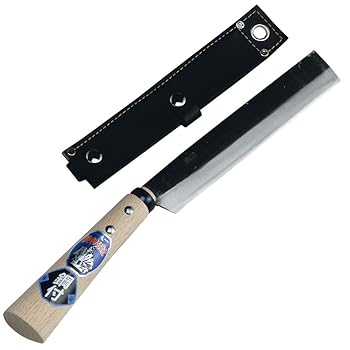 【中古】手打鋼付 ケース付 竹割鉈両刃 07043